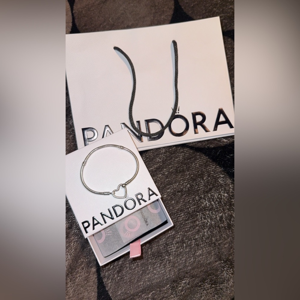 Pandora Silver Bracelet with Heart Charm
